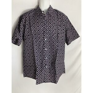 Amazon Essentials Men's‎ Regular-Fit Short-Sleeve Shirt Blue Print Size XL NWT